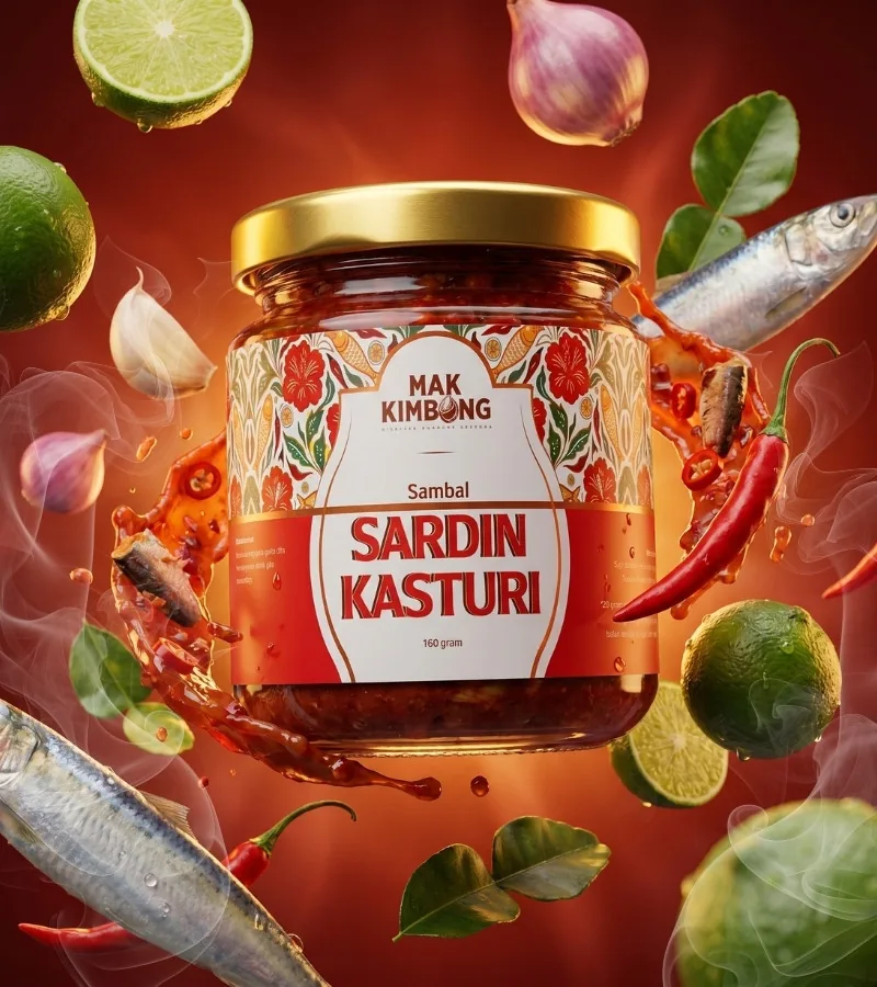 Sambal Sardin Kasturi dalam botol