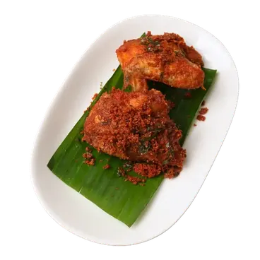 Ayam goreng berempah, menu tengah hari Mak Kimbong